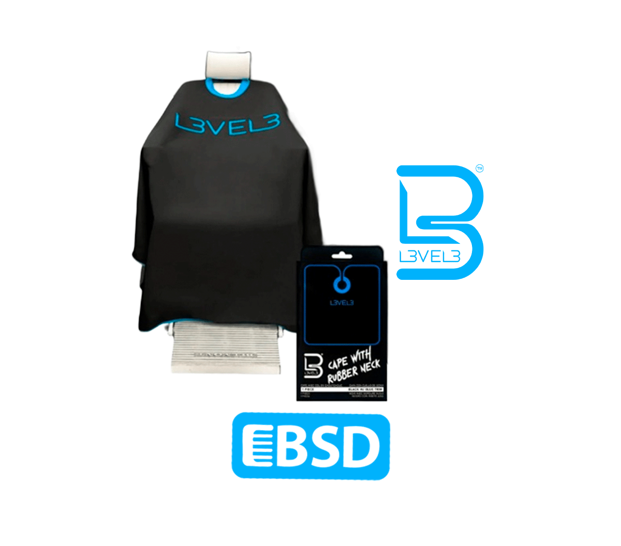 Capa L3VEL3 Negra con Borde Azul