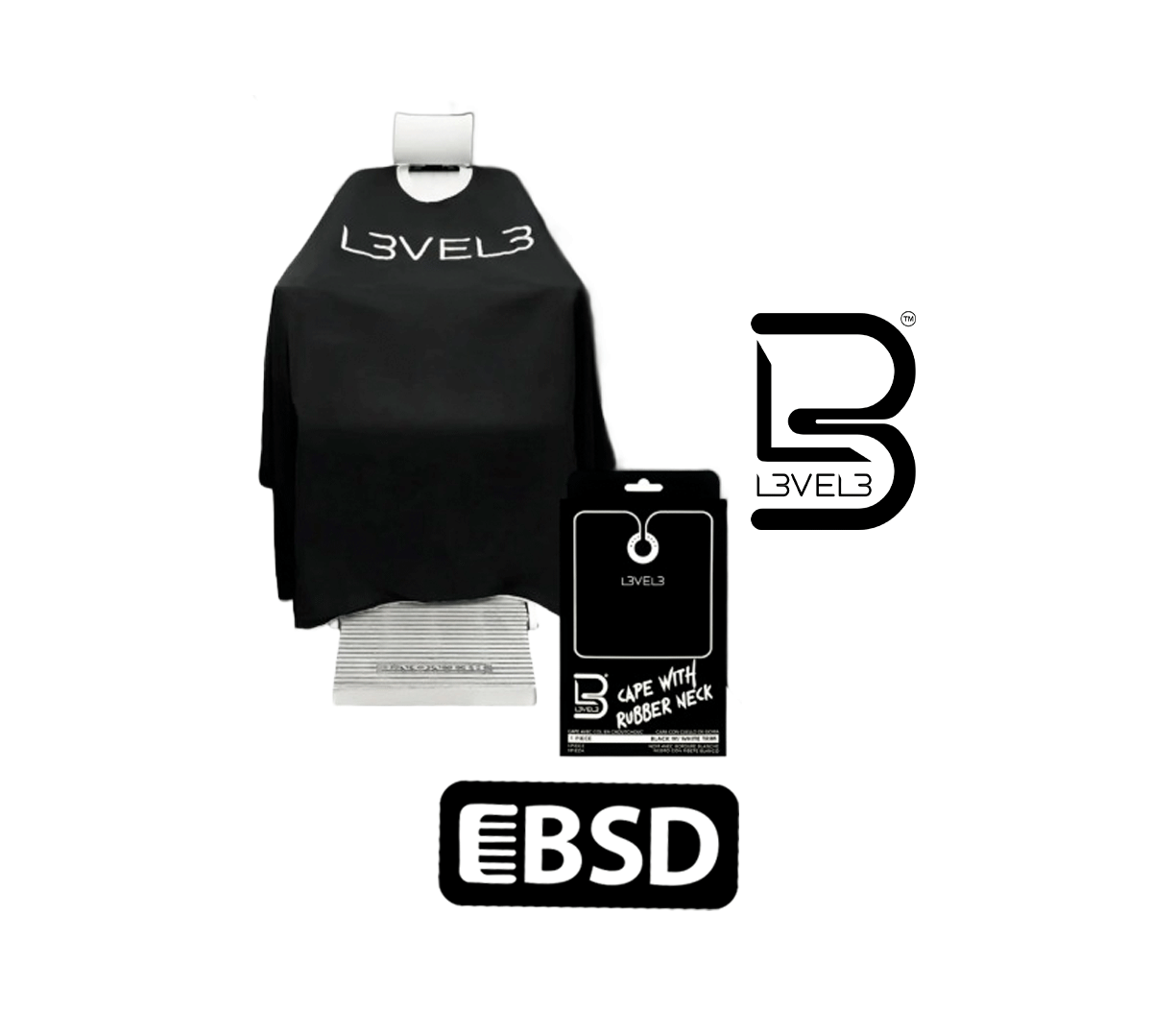 Capa L3VEL3 Negra con Borde Blanco