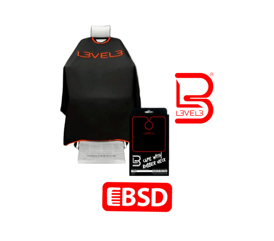 Capa L3VEL3 Negra con Borde Rojo