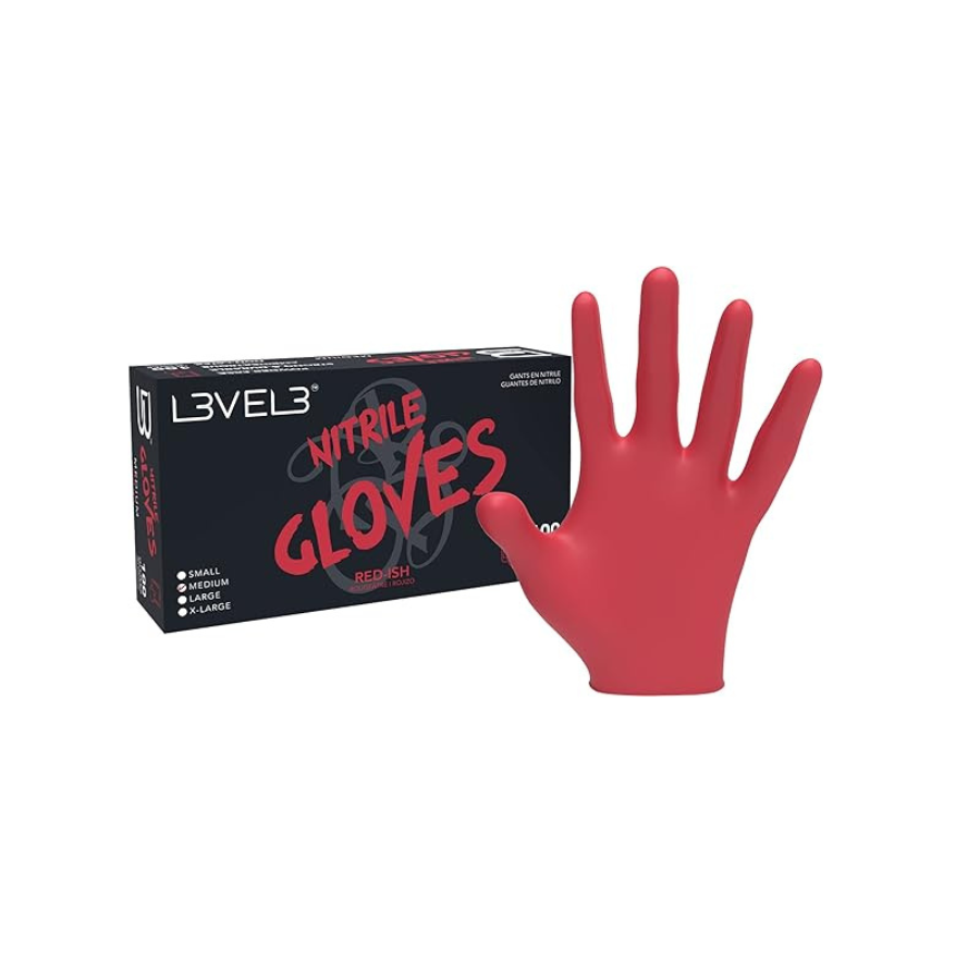 L3vel 3 Guantes De Nitrilo - Rojo, Extra- Large